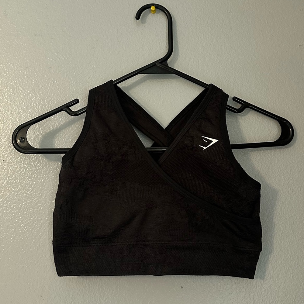Gymshark black crossover sports bra